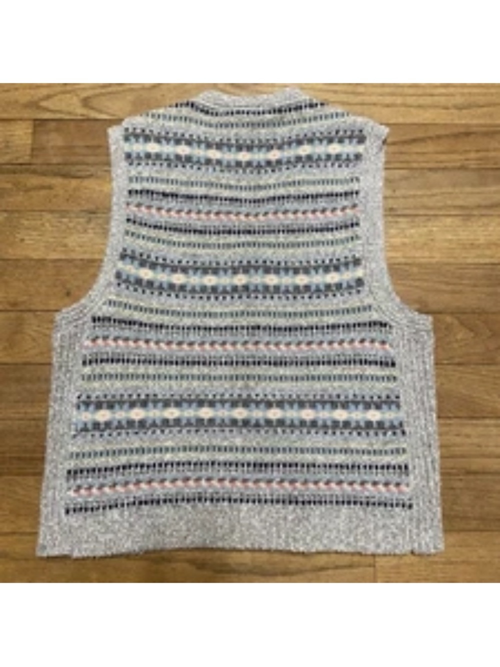 Vintage Fair Isle Cotton Knit Button-Front Vest - Picture 2 of 8